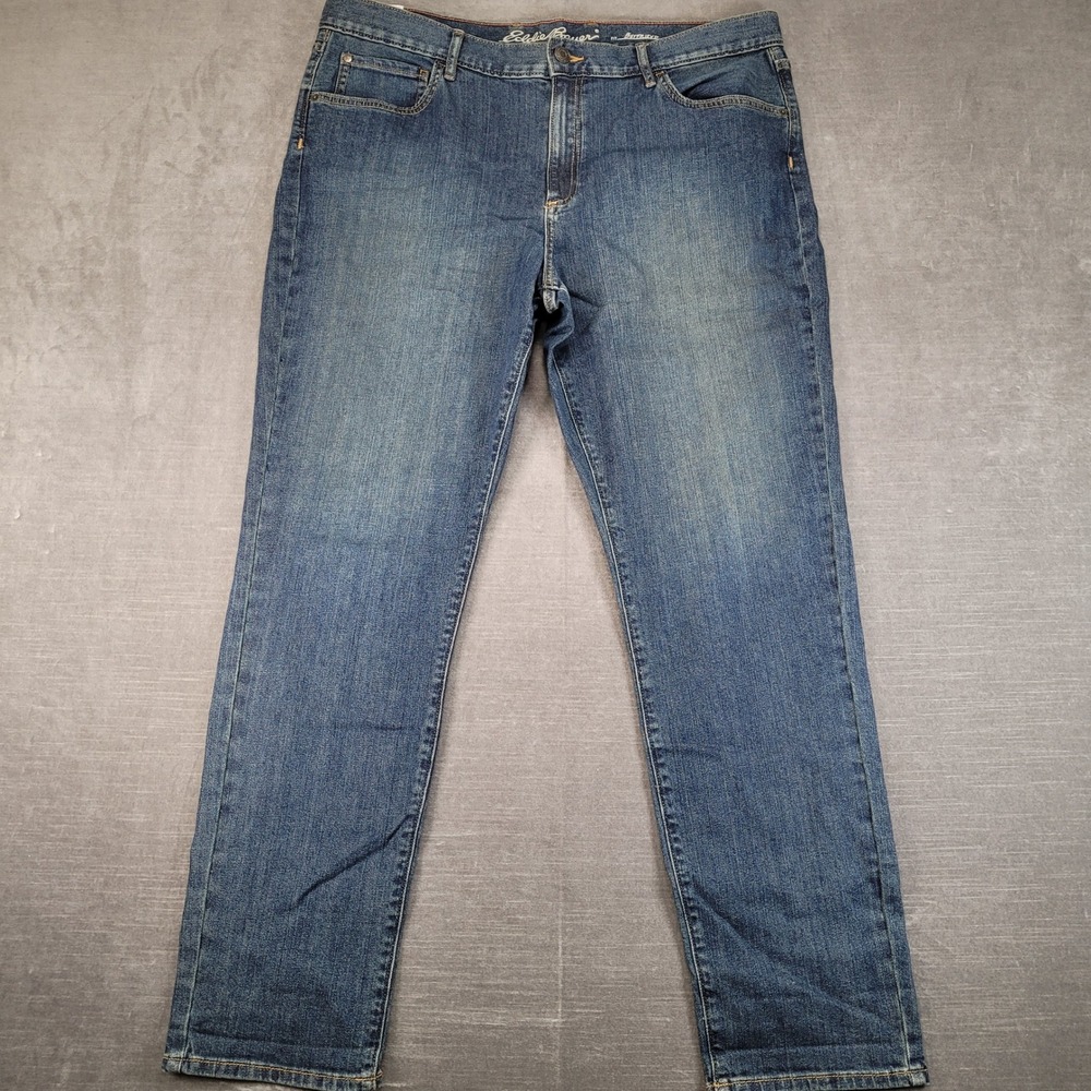 Eddie Bauer Boyfriend Jeans Womens 16 Blue Tapered Leg Mid Rise Denim New